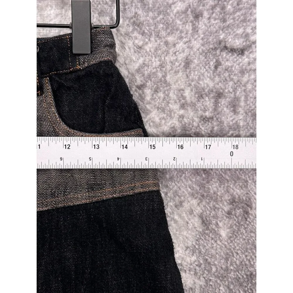 Sessun Skirt 36 / US XS Womens Patchwork Denim Button Front Mini